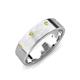 3 - Orion 0.24 ctw Round Yellow Diamond Brushed Satin Finish Men Wedding Band (7 mm) 