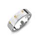 3 - Orion 0.14 ctw Round Citrine Brushed Satin Finish Men Wedding Band (7 mm) 