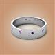 2 - Orion 0.14 ctw Round Amethyst Brushed Satin Finish Men Wedding Band (7 mm) 