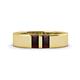 1 - Carter 0.60 ctw Baguette Shape Red Garnet Two Stone Men Wedding Band (5 mm) 