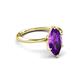 3 - Solina 2.14 ctw Marquise Shape Amethyst accented Lab Grown Diamond Hidden Halo Women Engagement Ring 