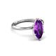 3 - Solina 2.14 ctw Marquise Shape Amethyst accented Lab Grown Diamond Hidden Halo Women Engagement Ring 