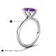 5 - Solina 2.14 ctw Marquise Shape Amethyst accented Lab Grown Diamond Hidden Halo Women Engagement Ring 