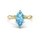 1 - Solina 2.29 ctw Marquise Shape Blue Topaz accented Lab Grown Diamond Hidden Halo Women Engagement Ring 