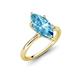 4 - Solina 2.29 ctw Marquise Shape Blue Topaz accented Lab Grown Diamond Hidden Halo Women Engagement Ring 