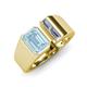 4 - Vincere 1.62 ctw Emerald Shape Aquamarine accented Baguette Shape Lab Grown Diamond Women Three Stone Engagement Ring 