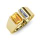 4 - Vincere 1.72 ctw Emerald Shape Citrine accented Baguette Shape Lab Grown Diamond Women Three Stone Engagement Ring 