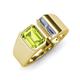 4 - Vincere 1.92 ctw Emerald Shape Peridot accented Baguette Shape Lab Grown Diamond Women Three Stone Engagement Ring 