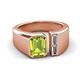 3 - Vincere 1.92 ctw Emerald Shape Peridot accented Baguette Shape Lab Grown Diamond Women Three Stone Engagement Ring 