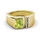 3 - Vincere 1.92 ctw Emerald Shape Peridot accented Baguette Shape Lab Grown Diamond Women Three Stone Engagement Ring 