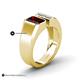 5 - Vincere 2.17 ctw Emerald Shape Red Garnet accented Baguette Shape Lab Grown Diamond Women Three Stone Engagement Ring 