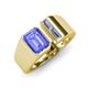 4 - Vincere 1.92 ctw Emerald Shape Tanzanite accented Baguette Shape Lab Grown Diamond Women Three Stone Engagement Ring 