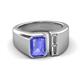 3 - Vincere 1.92 ctw Emerald Shape Tanzanite accented Baguette Shape Lab Grown Diamond Women Three Stone Engagement Ring 