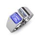 4 - Vincere 1.92 ctw Emerald Shape Tanzanite accented Baguette Shape Lab Grown Diamond Women Three Stone Engagement Ring 