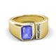 3 - Vincere 1.92 ctw Emerald Shape Tanzanite accented Baguette Shape Lab Grown Diamond Women Three Stone Engagement Ring 