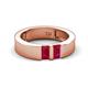 3 - Carter 0.60 ctw Baguette Shape Ruby Two Stone Men Wedding Band (5 mm) 