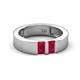 3 - Carter 0.60 ctw Baguette Shape Ruby Two Stone Men Wedding Band (5 mm) 