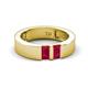 3 - Carter 0.60 ctw Baguette Shape Ruby Two Stone Men Wedding Band (5 mm) 
