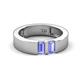 3 - Carter 0.60 ctw Baguette Shape Tanzanite Two Stone Men Wedding Band (5 mm) 