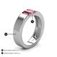 5 - Carter 0.60 ctw Baguette Shape Pink Tourmaline Two Stone Men Wedding Band (5 mm) 