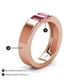5 - Carter 0.60 ctw Baguette Shape Pink Tourmaline Two Stone Men Wedding Band (5 mm) 