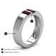 5 - Carter 0.60 ctw Baguette Shape Red Garnet Two Stone Men Wedding Band (5 mm) 