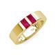 4 - Carter 0.60 ctw Baguette Shape Ruby Two Stone Men Wedding Band (5 mm) 