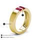 5 - Carter 0.60 ctw Baguette Shape Ruby Two Stone Men Wedding Band (5 mm) 