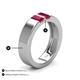 5 - Carter 0.60 ctw Baguette Shape Ruby Two Stone Men Wedding Band (5 mm) 