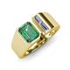 4 - Vincere 2.17 ctw Emerald Shape Created Alexandrite accented Baguette Shape Lab Grown Diamond Women Three Stone Engagement Ring 