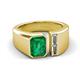 3 - Vincere 1.52 ctw Emerald Shape Emerald accented Baguette Shape Lab Grown Diamond Women Three Stone Engagement Ring 