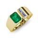 4 - Vincere 1.52 ctw Emerald Shape Emerald accented Baguette Shape Lab Grown Diamond Women Three Stone Engagement Ring 