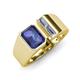 4 - Vincere 1.62 ctw Emerald Shape Iolite accented Baguette Shape Lab Grown Diamond Women Three Stone Engagement Ring 