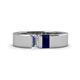 1 - Carter 0.60 ctw Baguette Shape Lab Grown Diamond and Blue Sapphire Two Stone Men Wedding Band (5 mm) 