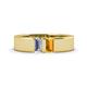 1 - Carter 0.55 ctw Baguette Shape Lab Grown Diamond and Citrine Two Stone Men Wedding Band (5 mm) 