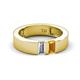 3 - Carter 0.55 ctw Baguette Shape Lab Grown Diamond and Citrine Two Stone Men Wedding Band (5 mm) 