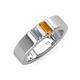 4 - Carter 0.55 ctw Baguette Shape Lab Grown Diamond and Citrine Two Stone Men Wedding Band (5 mm) 