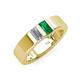 4 - Carter 0.55 ctw Baguette Shape Lab Grown Diamond and Emerald Two Stone Men Wedding Band (5 mm) 