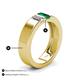 5 - Carter 0.55 ctw Baguette Shape Lab Grown Diamond and Emerald Two Stone Men Wedding Band (5 mm) 