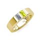 4 - Carter 0.60 ctw Baguette Shape Lab Grown Diamond and Peridot Two Stone Men Wedding Band (5 mm) 