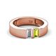 3 - Carter 0.60 ctw Baguette Shape Lab Grown Diamond and Peridot Two Stone Men Wedding Band (5 mm) 