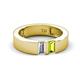 3 - Carter 0.60 ctw Baguette Shape Lab Grown Diamond and Peridot Two Stone Men Wedding Band (5 mm) 