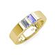4 - Carter 0.60 ctw Baguette Shape Lab Grown Diamond and Tanzanite Two Stone Men Wedding Band (5 mm) 