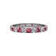 1 - Audrey 3.00 mm Pink Tourmaline and Diamond U Prong Eternity Band 