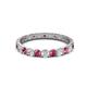 2 - Audrey 3.00 mm Pink Tourmaline and Diamond U Prong Eternity Band 