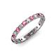 3 - Audrey 3.00 mm Pink Tourmaline and Diamond U Prong Eternity Band 