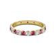 2 - Audrey 3.00 mm Pink Tourmaline and Diamond U Prong Eternity Band 