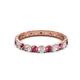 2 - Audrey 3.00 mm Pink Tourmaline and Diamond U Prong Eternity Band 
