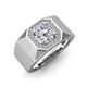 4 - Dominic 1.30 ctw IGI Certified Lab Grown Diamond Hexagonal Halo Men Wedding Band (11 mm) 