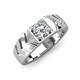 4 - Darius 1.10 ct Lab Grown Diamond V Pattern Solitaire Men Band (6 mm) 